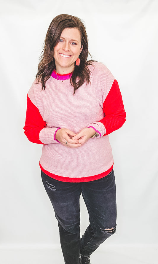 Pink, Red & Purple Knitted Sweater