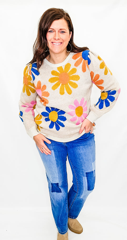 Natural & Floral Pattern Sweater