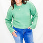 Sage Green, Oversized Ribbed Knit Sweater