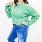 Sage Green, Oversized Ribbed Knit Sweater