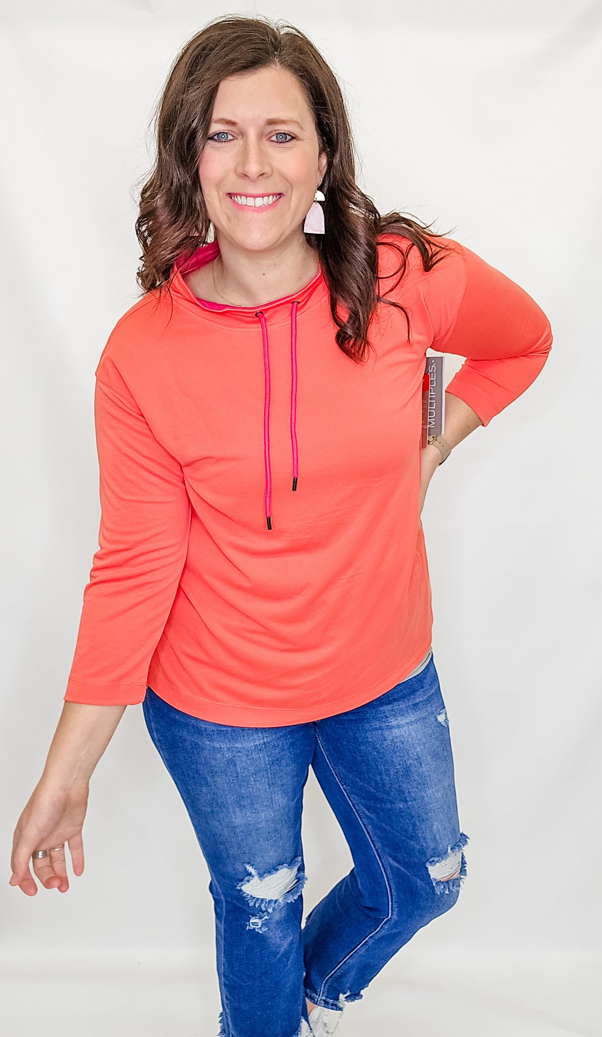 Multiples Coral & Pink Casual Top