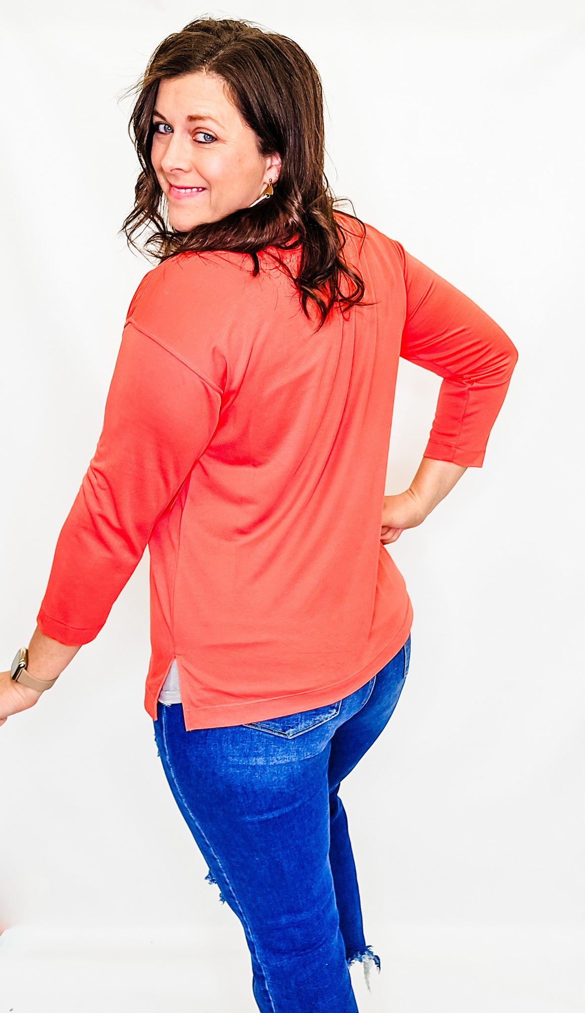 Multiples Coral & Pink Casual Top