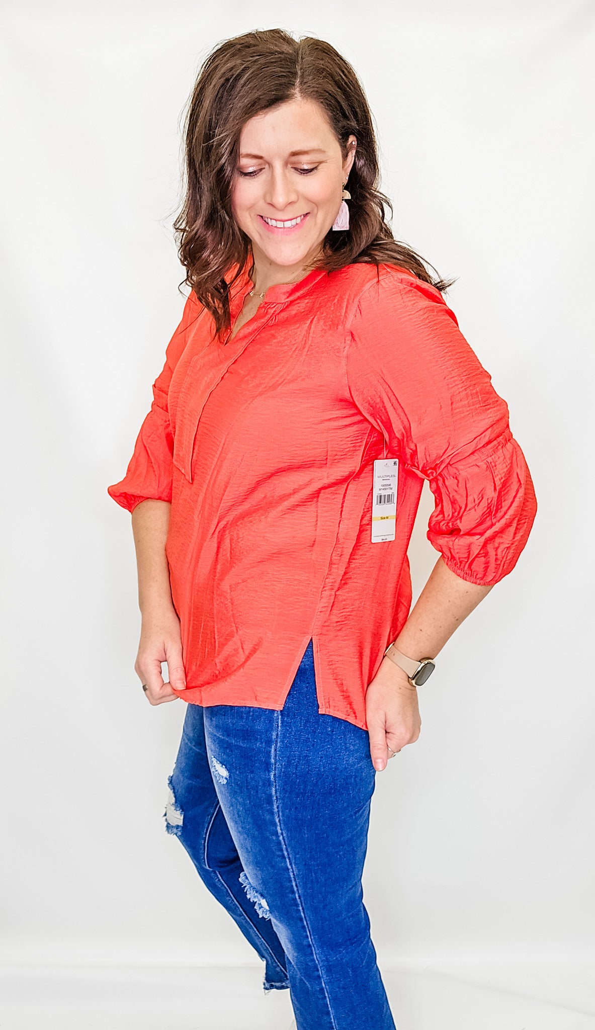 Multiples Coral Bell Sleeve Top