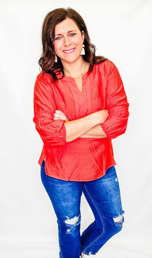 Multiples Coral Bell Sleeve Top
