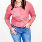 Mock Neck Ribbed Henley Long Sleeve - Variety