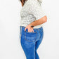 Judy Blue High Rise Medium Wash Slim Jeans with Fray - JB88461