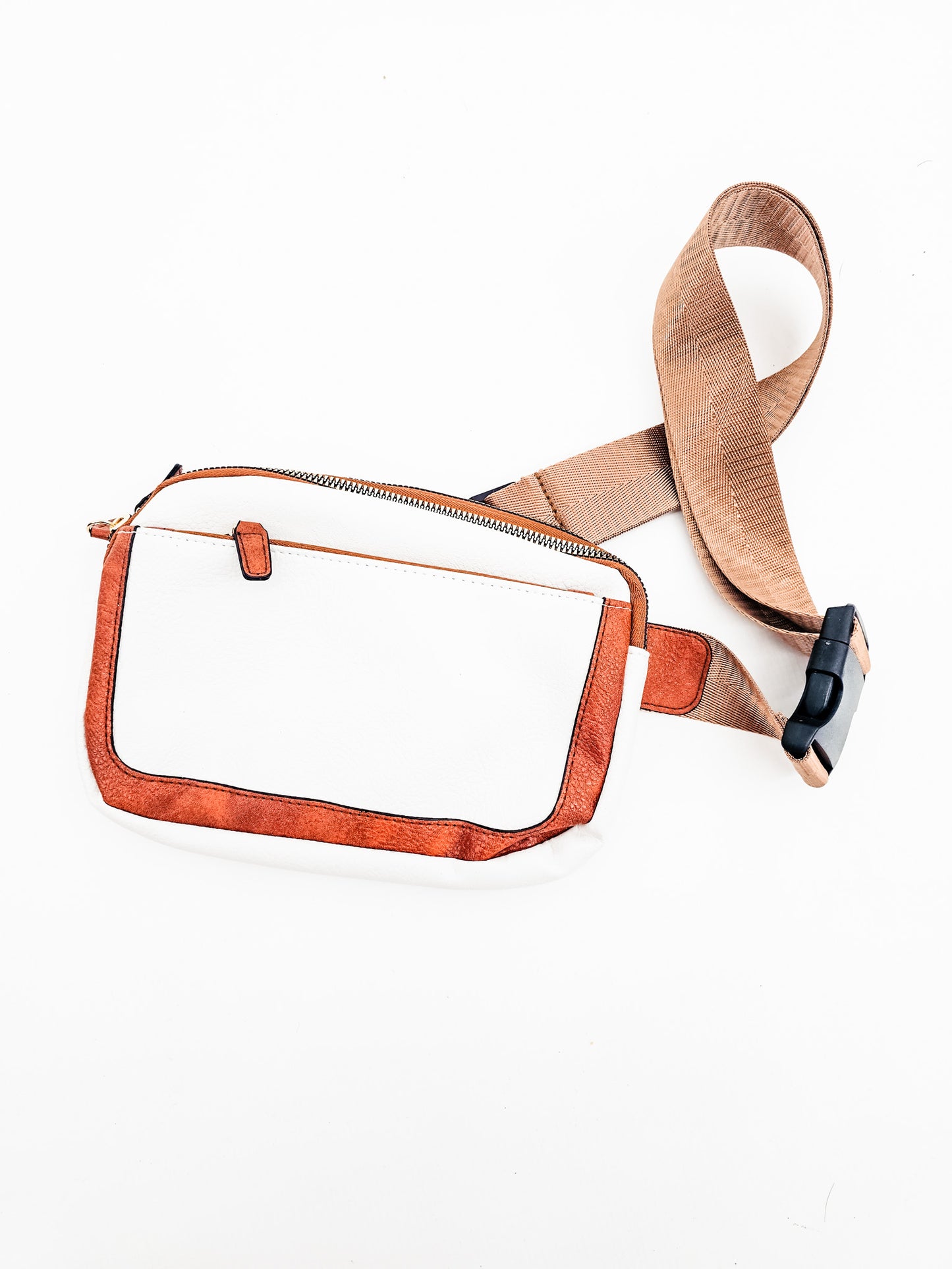 White Leather, Two-Tone Belt Bag
