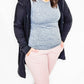 Black, Longline Zip-Up Jacket with Hood