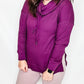 Plum Hi-Lo Cowl Neck Pullover
