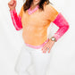 Charlie B Tangerine Color Block Sweater