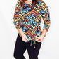 Multiples Colorful Chevron Side Drawstring Top