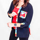 Multiples Black with Colorful Accents Roll Tab Hi-Lo Top
