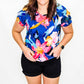 Tribal Jeans Lagoon Mist Ruffle Sleeve Top