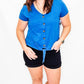 Tribal Jeans Atlantic Teal V-Neck Short Sleeve