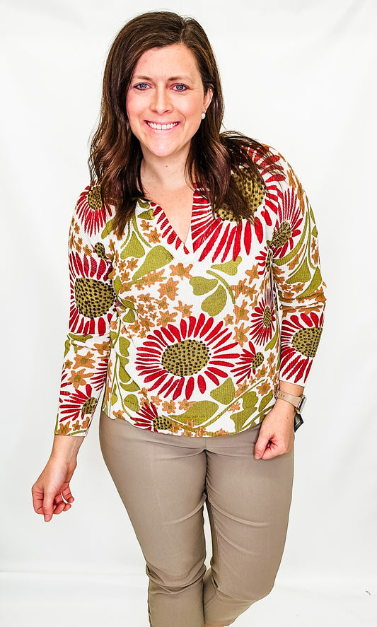 Tribal Sandust Multi Floral Sweater
