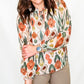 Tribal Vine & Peach Puff Sleeve Blouse