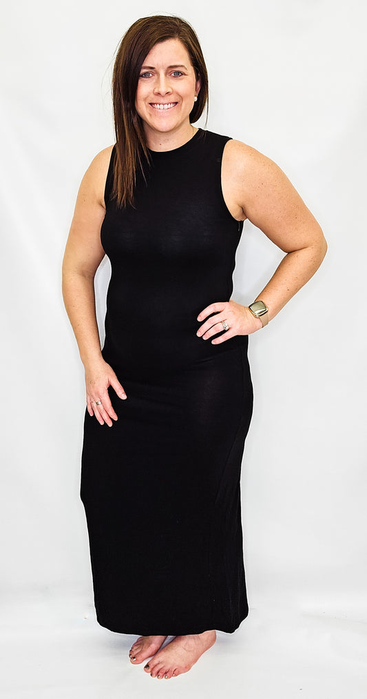 Black Keyhole Maxi Dress