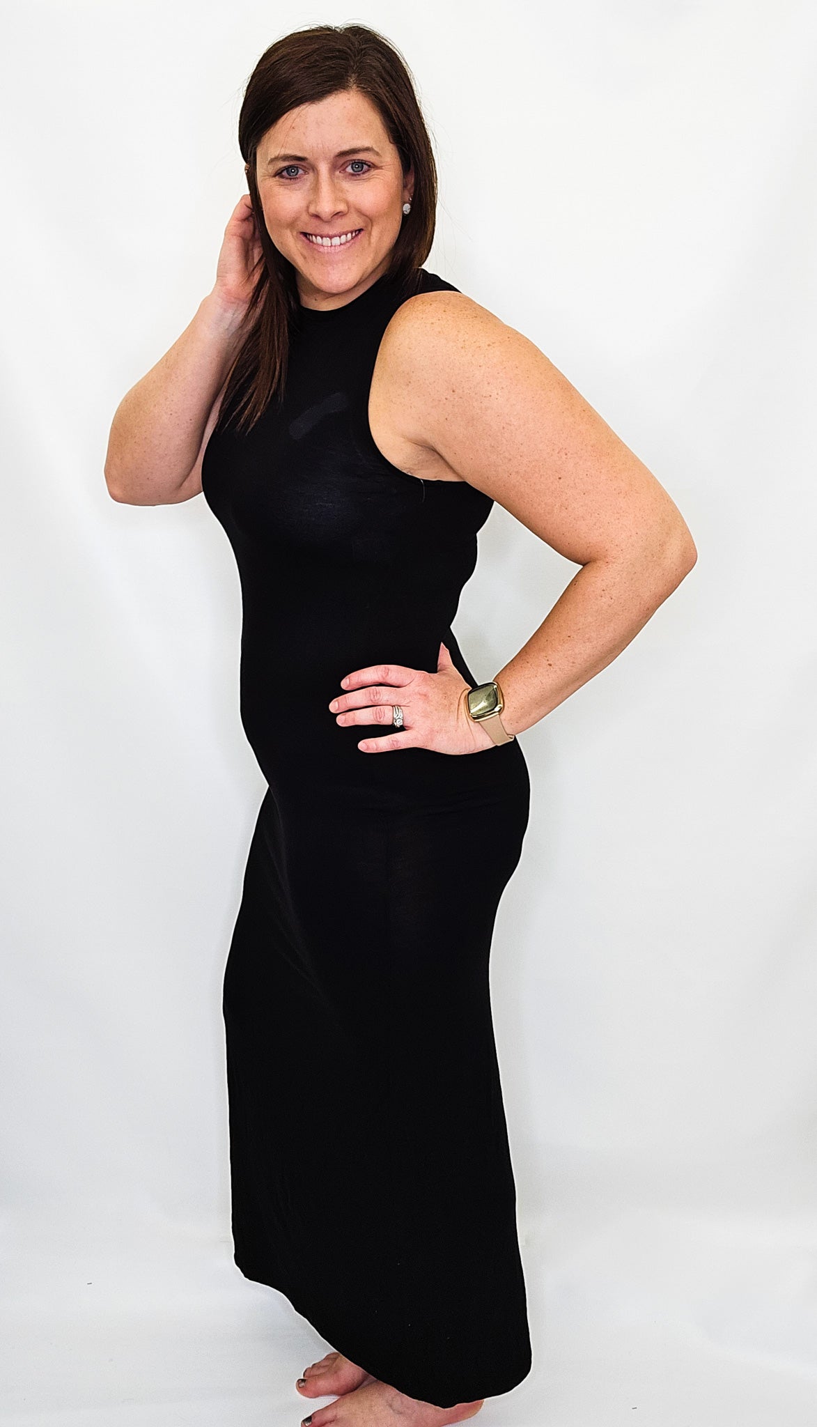 Black Keyhole Maxi Dress
