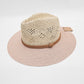 Straw Hat with Pink Brim