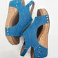 Corkys Turquoise Washed Canvas Carley Wedges