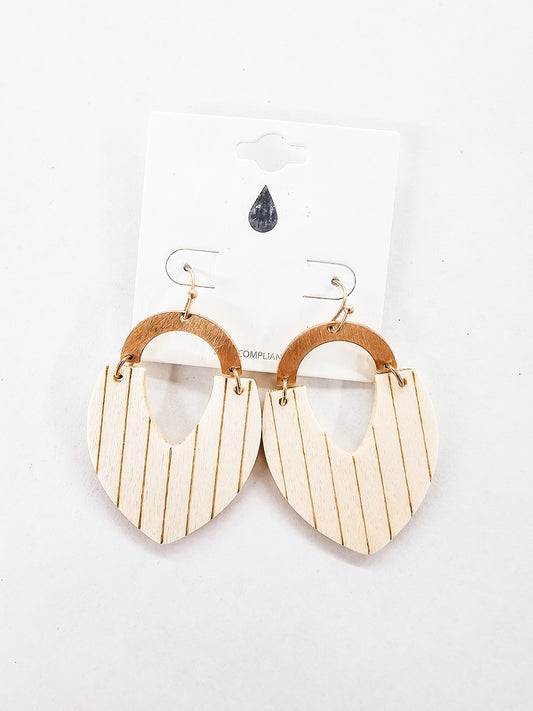 Wood, Geometrical Earrings - Variety