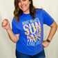 Boat Waves, Sun Rays, Lake Days Blue Graphic Tee