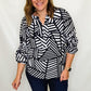 Multiples Midnight Navy Abstract Blouse