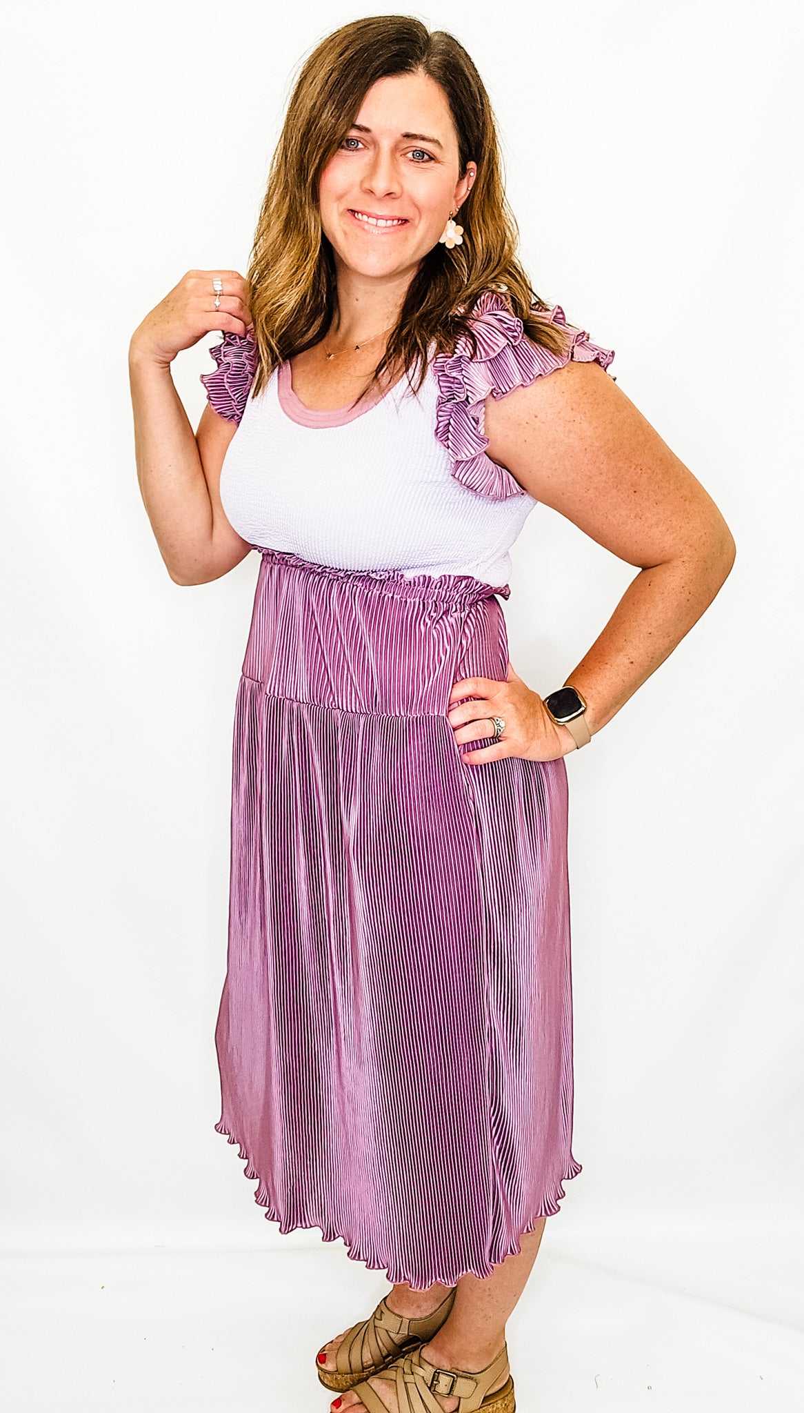 Dusty Lavender Ruffle Dress