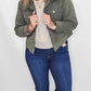 Olive Contrasting Stitch Jacket