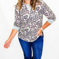 Oatmeal & Purple Leopard Knit Top