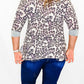 Oatmeal & Purple Leopard Knit Top