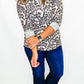 Oatmeal & Purple Leopard Knit Top