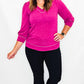 Magenta Knit V-Neck Top