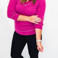 Magenta Knit V-Neck Top