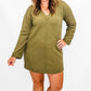 Olive Green Textured Mini Dress