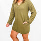 Olive Green Textured Mini Dress
