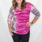 Magenta Mauve Lizzy Printed 3/4 Sleeve Top