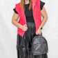 Black, Faux Leather Midi Skirt