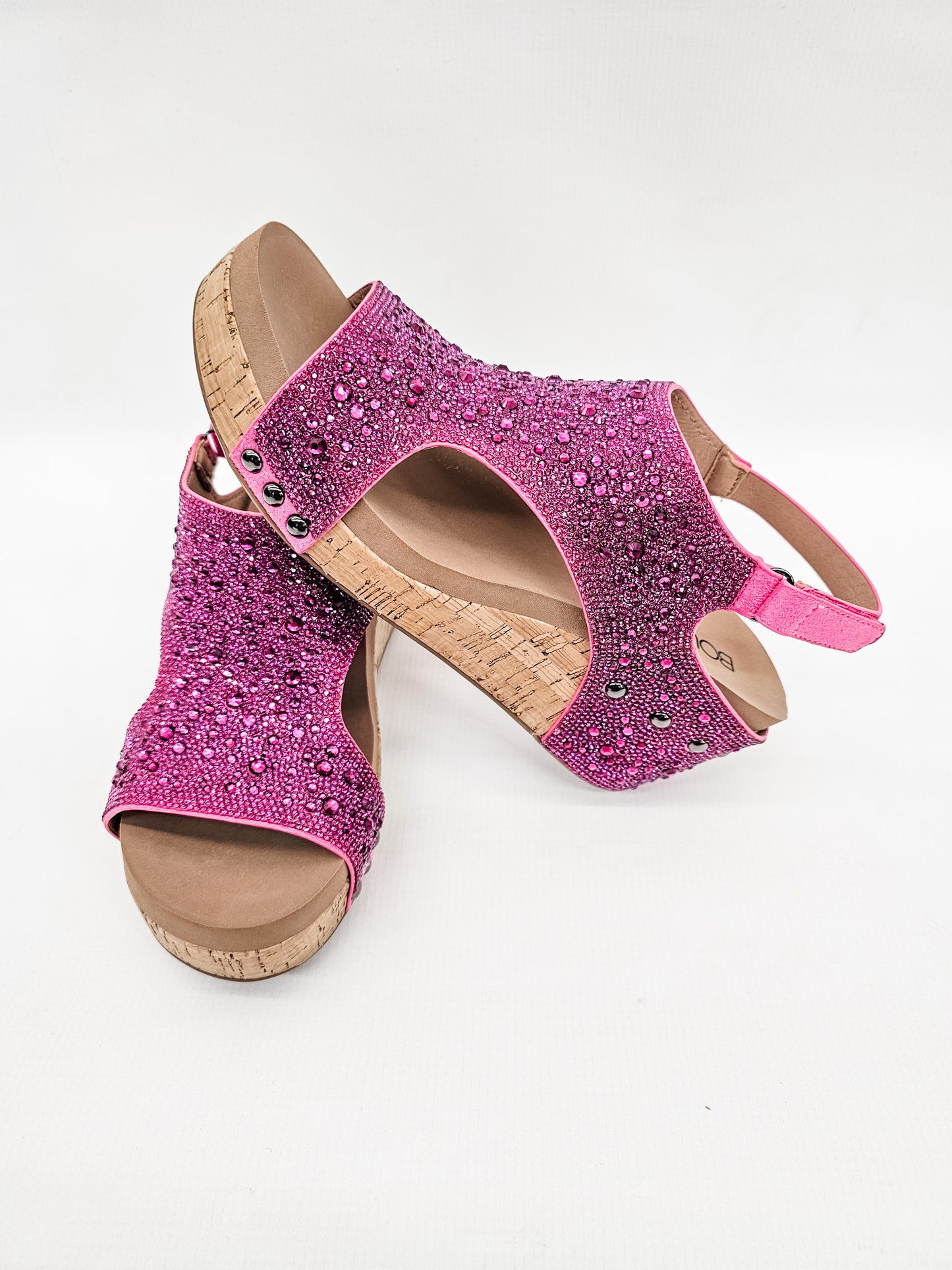 Corkys Fuchsia Rhinestones Ashley Wedge