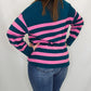 Pink & Hunter Green Collared Quarter Zip