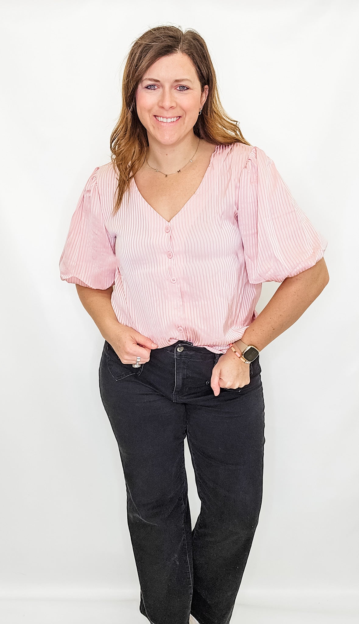 Satin Dressy Top with Balloon Sleeves - Variety