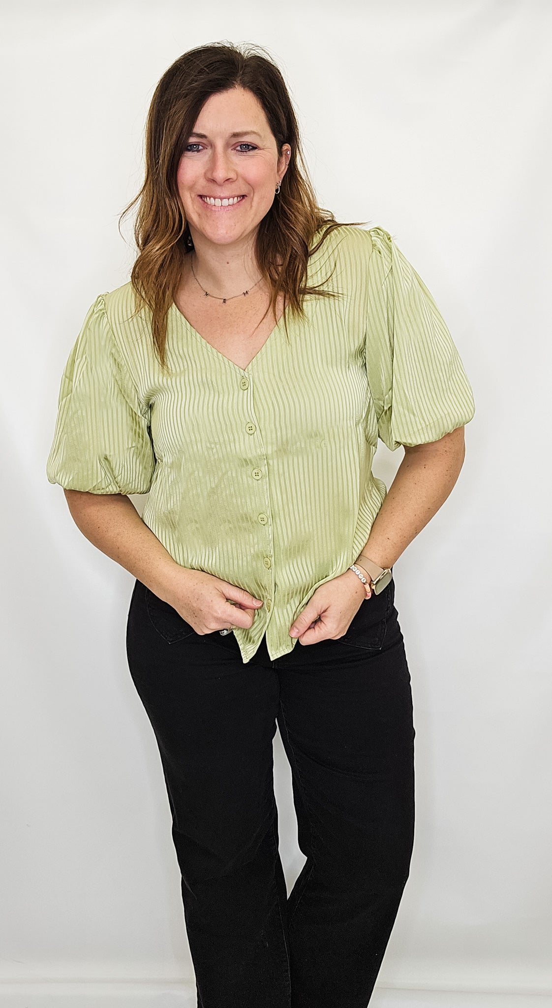 Satin Dressy Top with Balloon Sleeves - Variety