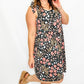 Black Floral Tie Sleeveless Dress - Extended Sizes