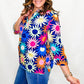 True Luxe Happy Floral 3/4 Sleeve Top