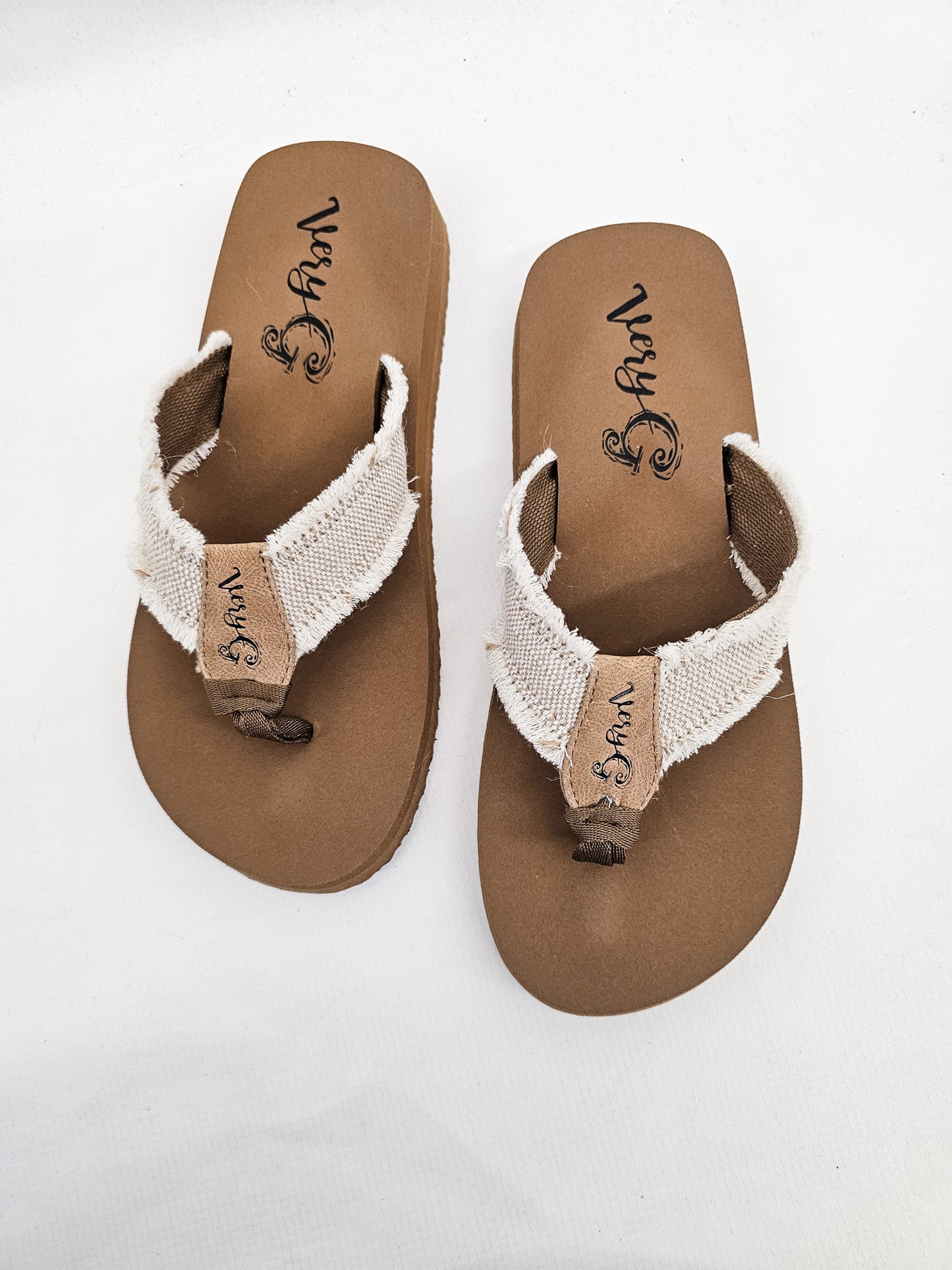 Very G Natural Canvas Flip Flops