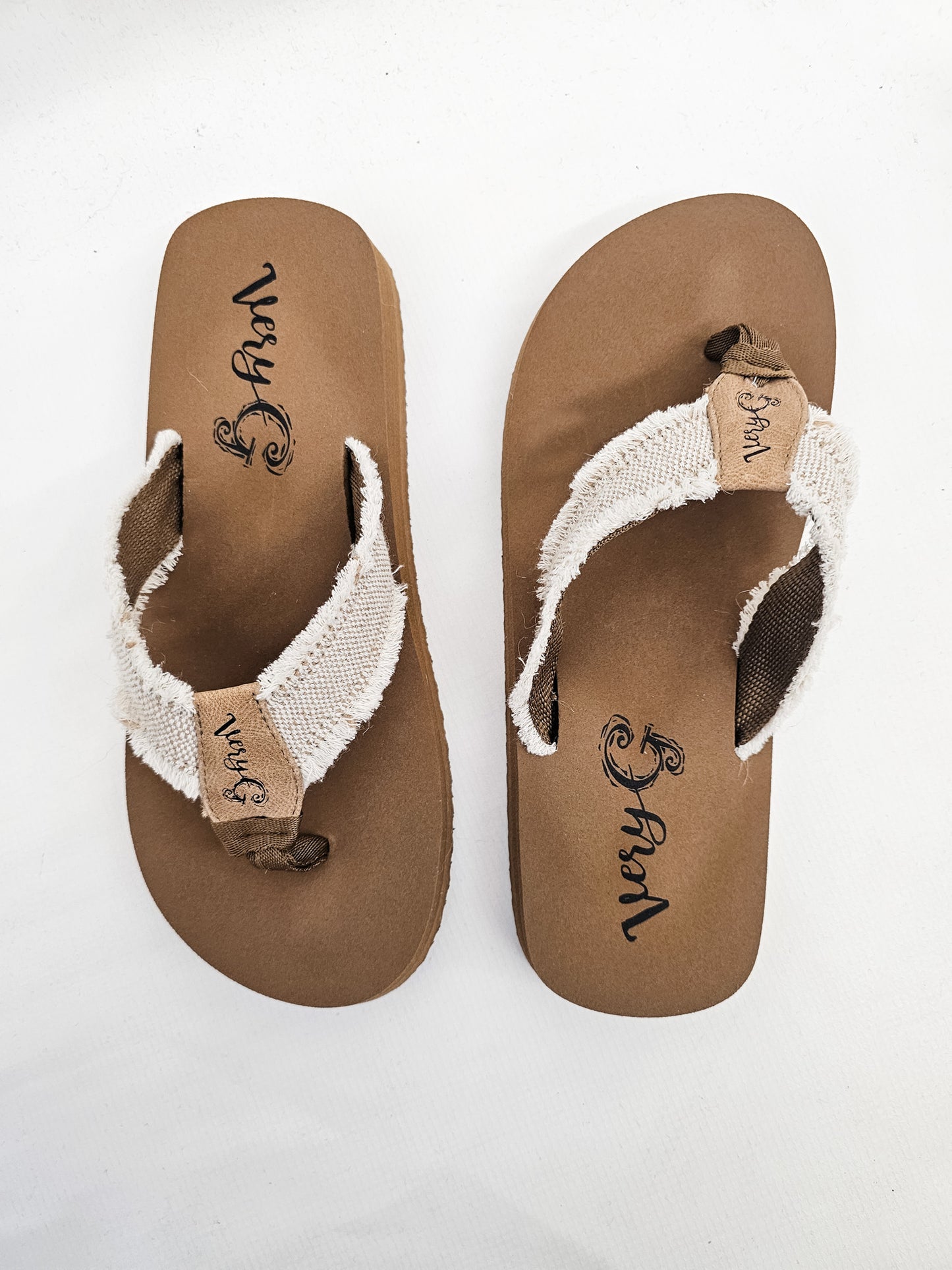 Very G Natural Canvas Flip Flops