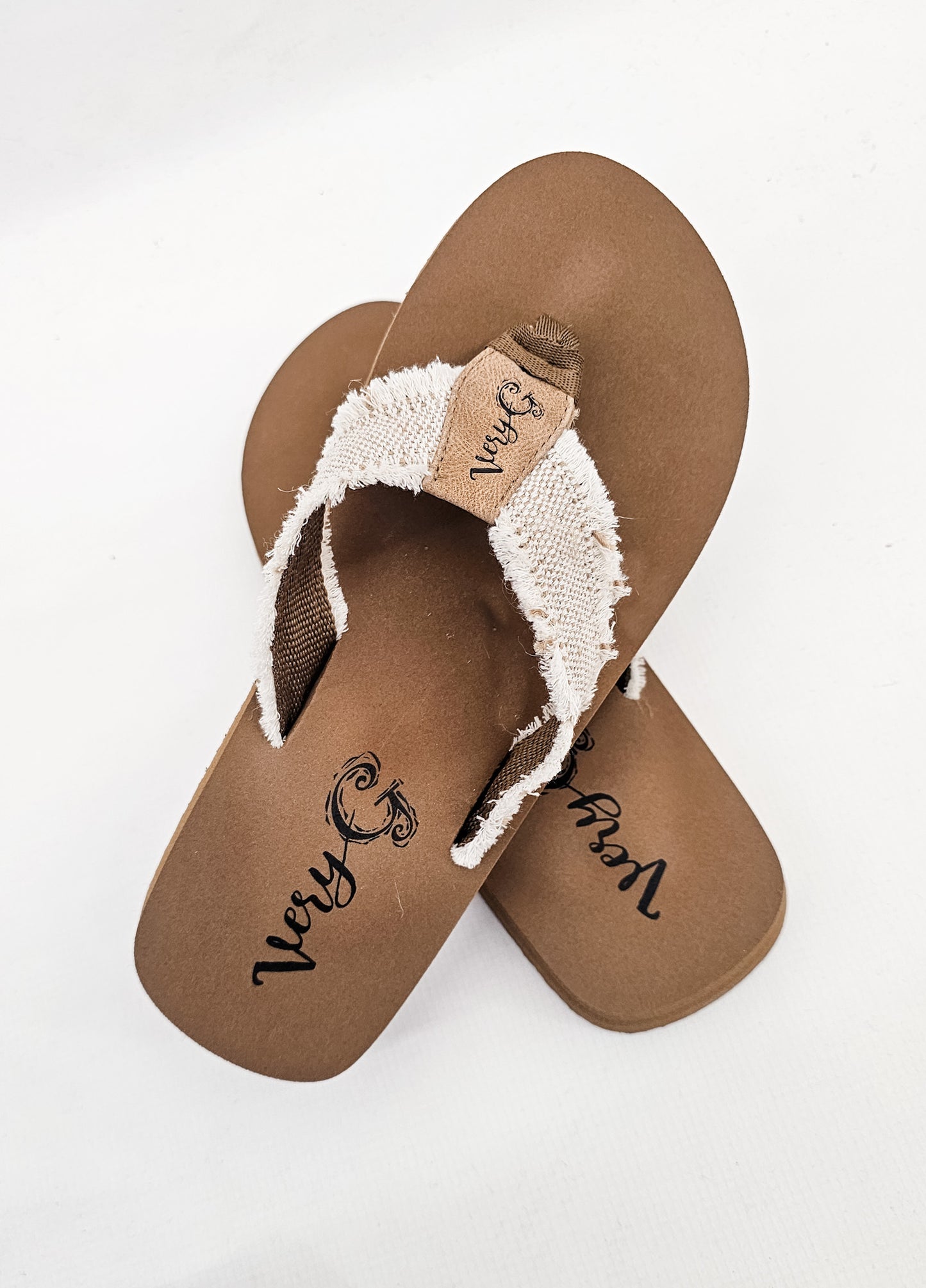 Very G Natural Canvas Flip Flops