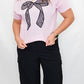 Lace Bow, Pink Graphic Tee