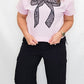 Lace Bow, Pink Graphic Tee