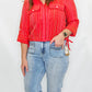 Tru Luxe Wide Leg Crop Jean with Pleated Pockets